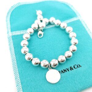 Tiffany & Co. Sterling Silver Paloma Picasso Graffiti "Love" 8mm Bead Bracelet